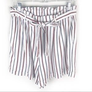 H&M- Ruffle Waist linen blend high-waisted shorts